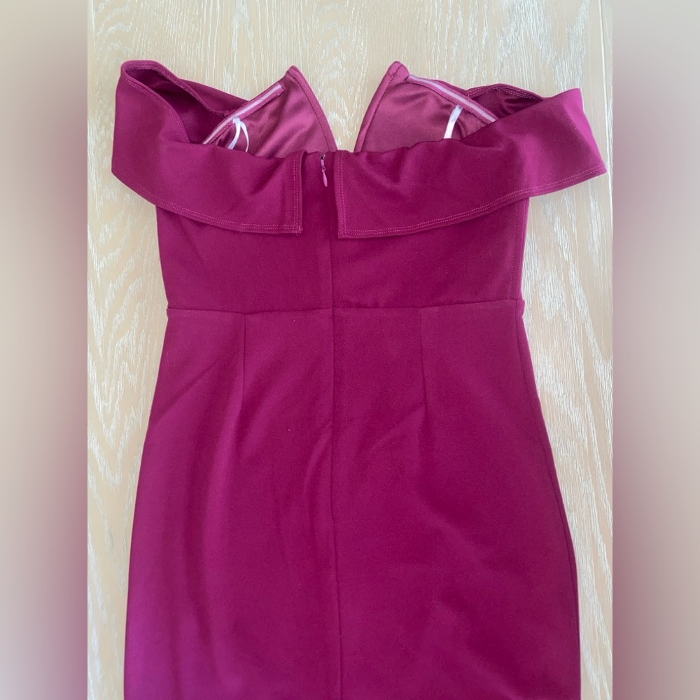 Lulus Magenta My Favorite Night Off-the-shoulder Bodycon Midi Dress - Picture 4 of 11
